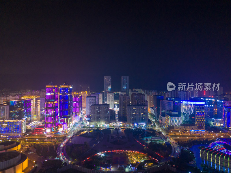 青海西宁海湖新区海湖广场夜景