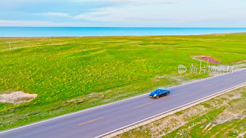 青海湖环湖公路航拍