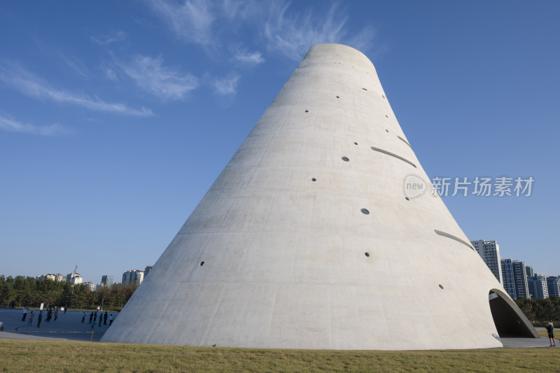 烟台开发区新地标时光塔建筑风光全景