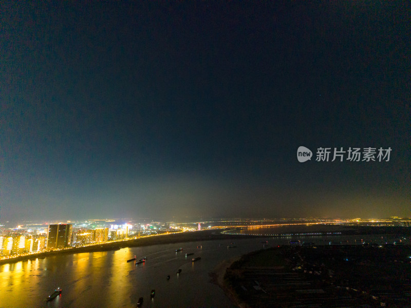 芜湖城市夜景灯光航拍图