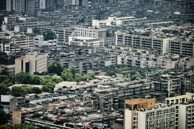 俯瞰成都地标太古里的全景图