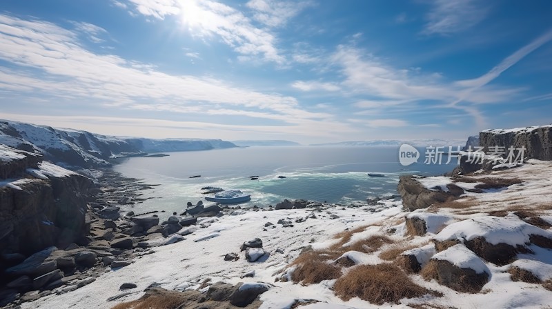 冬季唯美雪景雪山海报背景配图高清摄影图