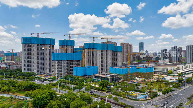 湖北武汉在建房地产开发居民小区建筑工地