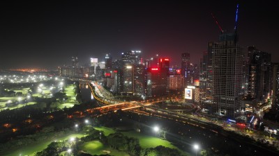 深圳南山区夜景航拍