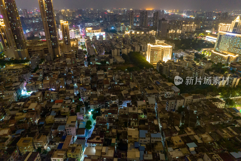 佛山千灯湖魁星阁夜景灯光航拍摄影图