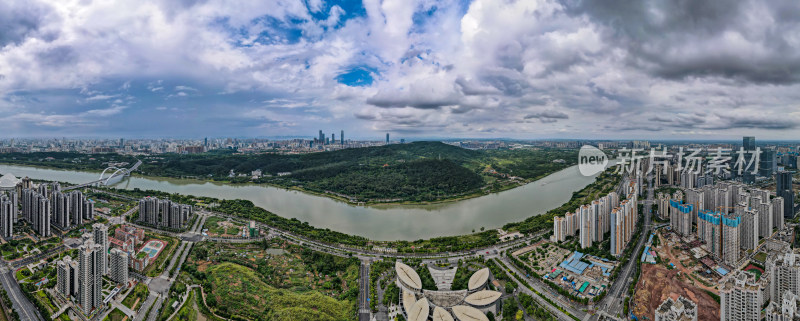 广西南宁城市全景图航拍