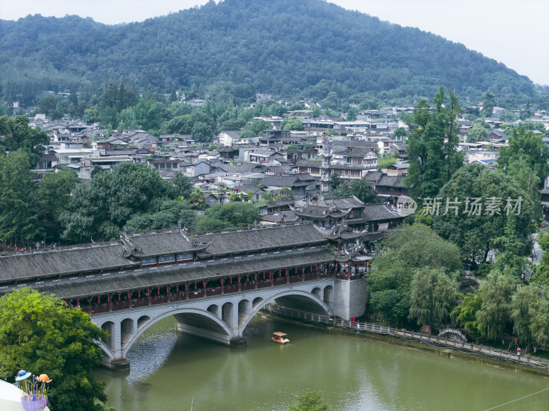 成都市崇州街子古镇航拍