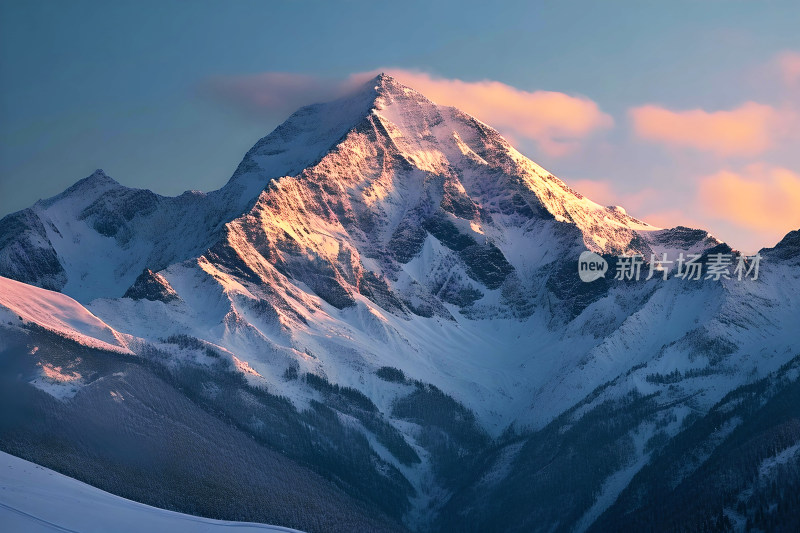 雪山风景冬天天空户外