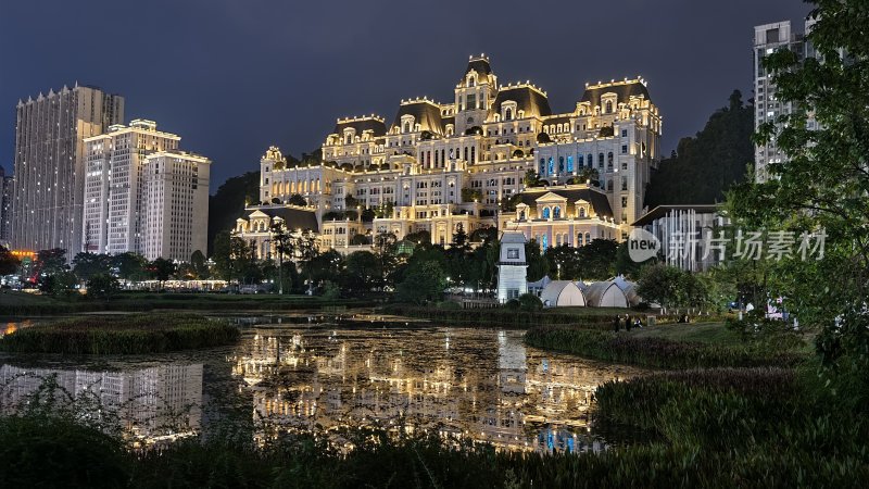 标志建筑花果园北宫夜景