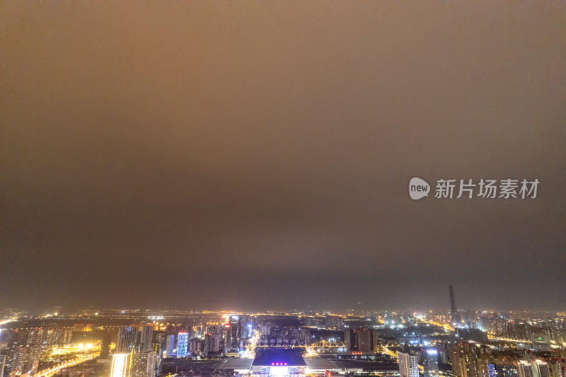 四川成都东站周边夜景航拍图