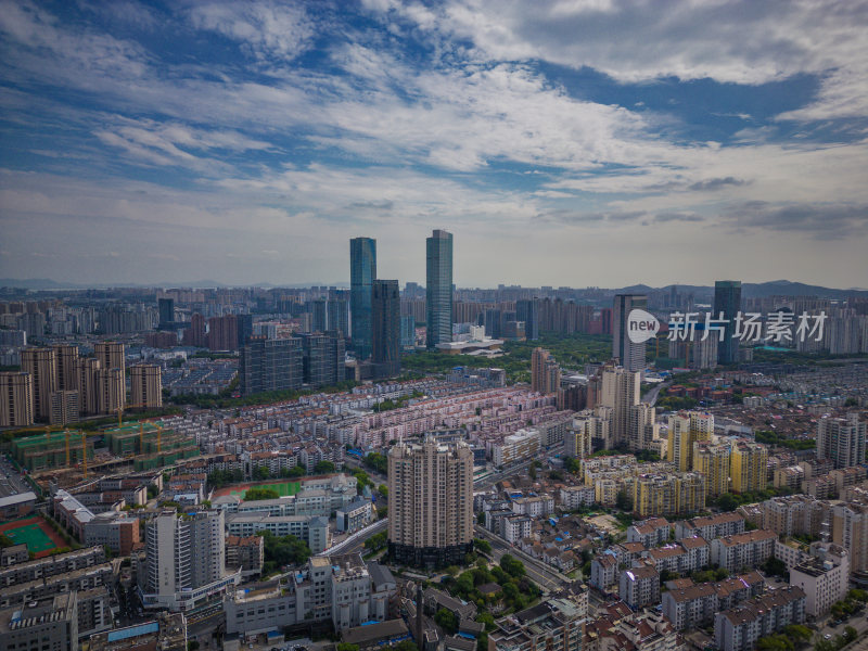 航拍江苏无锡城市建设无锡大景