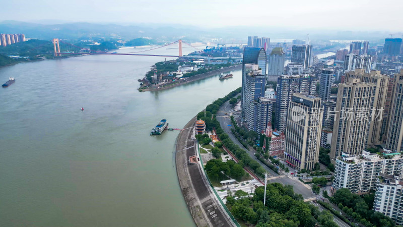 湖北宜昌城市建设航拍图