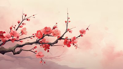 数字插画梅花背景