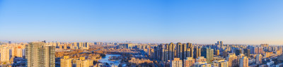 北京冬季白天城市建筑天际线