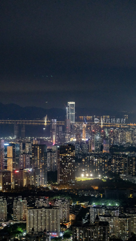 城市夜景鸟瞰全景