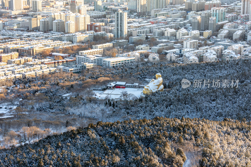 济南千佛山冬日雪景景观