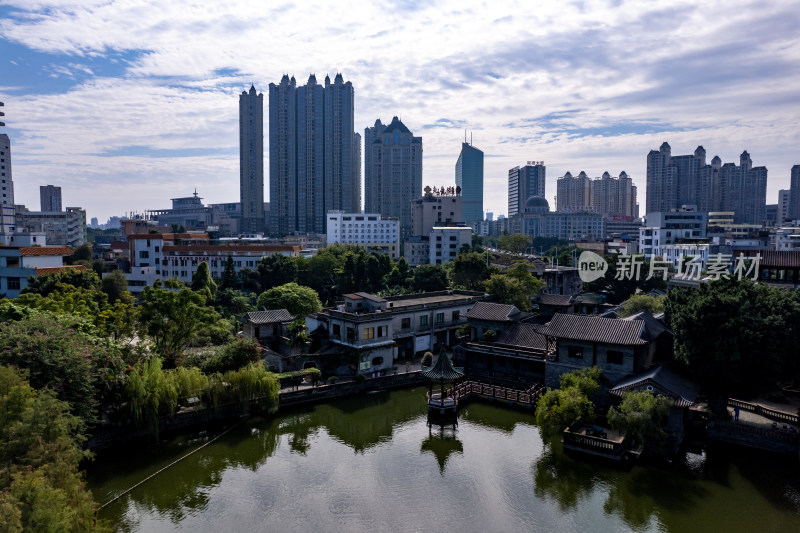 广东东莞可园历史文化古建筑航拍摄影图