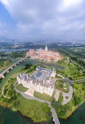 东莞松山湖景区航拍