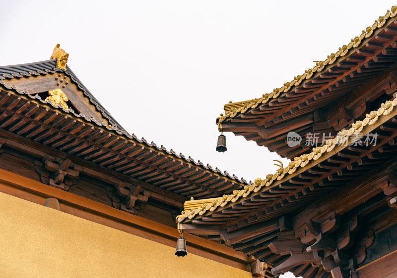 佛教寺庙建筑屋檐-上海静安寺