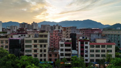 云浮城市建设城市大景全景航拍图