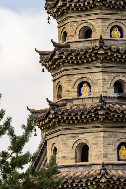 佛教居士林塔古塔寺院中国古代传统建筑