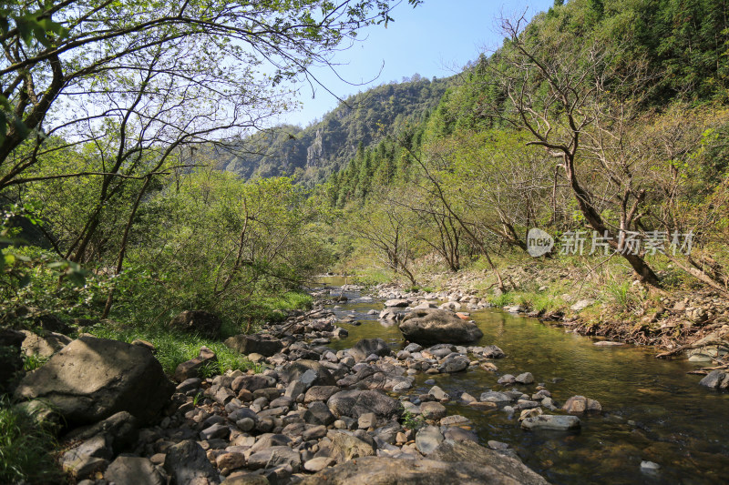 溪流 山间 河流 高山 蓝天