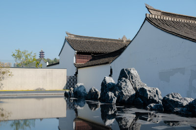 秋冬时节，绍兴孑民图书馆建筑