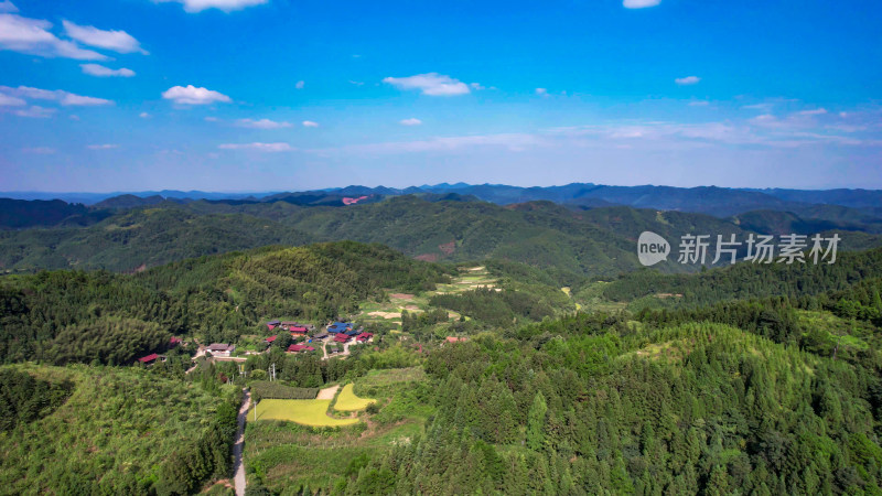 祖国大好河山青山绿水河流航拍