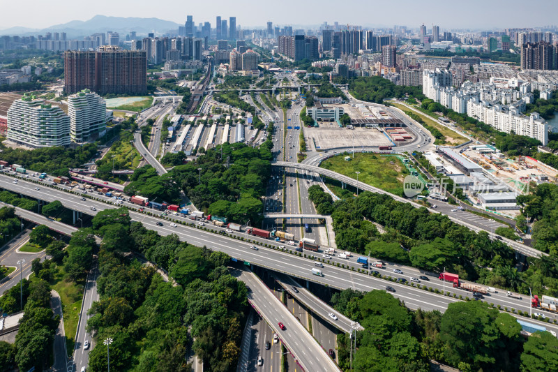 深圳市梅观立交俯瞰图