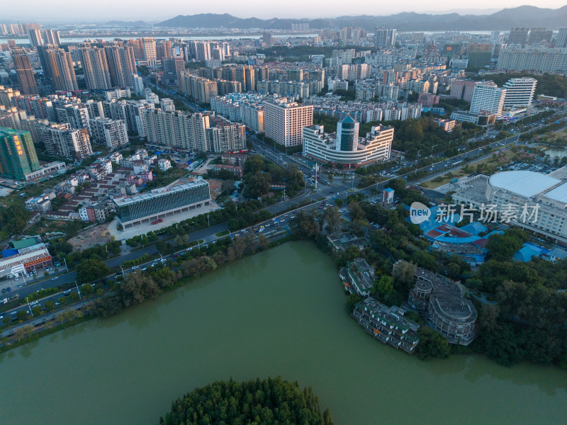 广东肇庆星湖风景区航拍