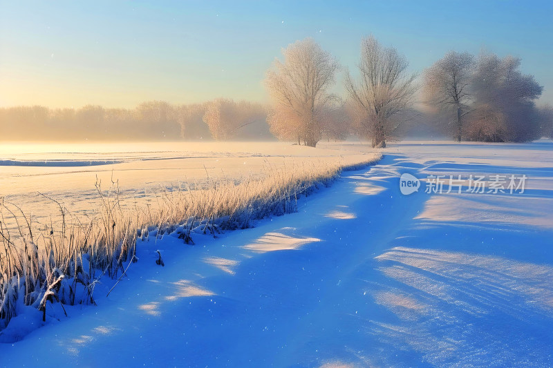 冬天风景大雪背景