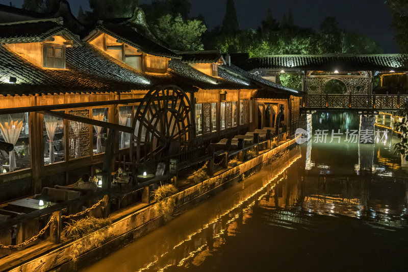 浙江嘉兴乌镇西栅夜景