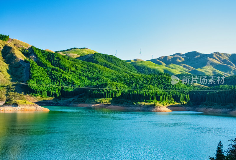 广西桂林全州天湖旅游景区山景湖泊自然风光