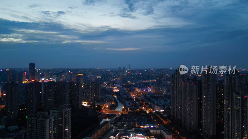 航拍安徽合肥夜景合肥老城区夜景