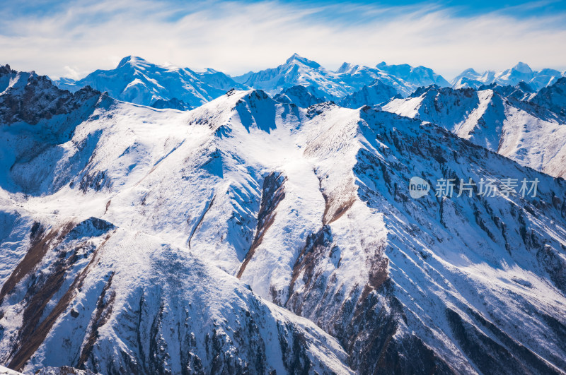 新疆天山山脉雪山山峰山脉