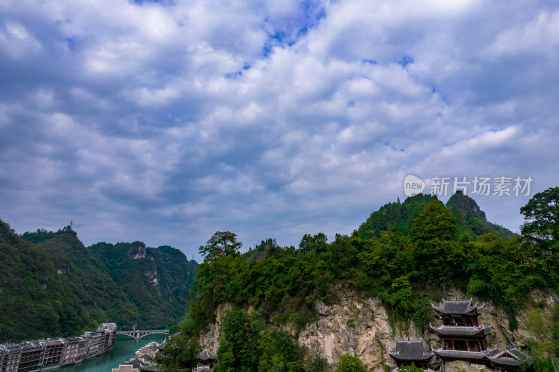 贵州黔东南镇远古镇景区航拍摄影图