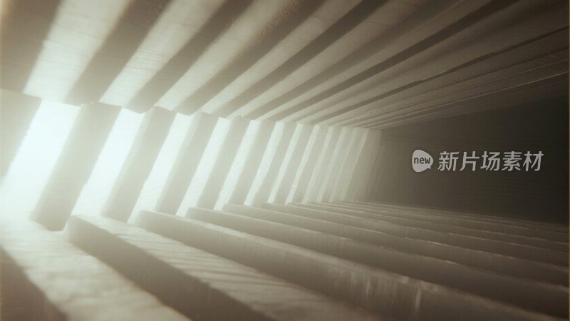 光影交错的抽象走廊场景