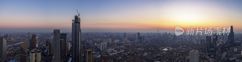 天津城市天际线建筑风光航拍