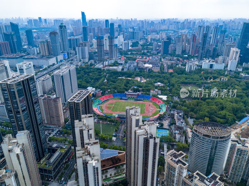 湖北武汉城市建设航拍图