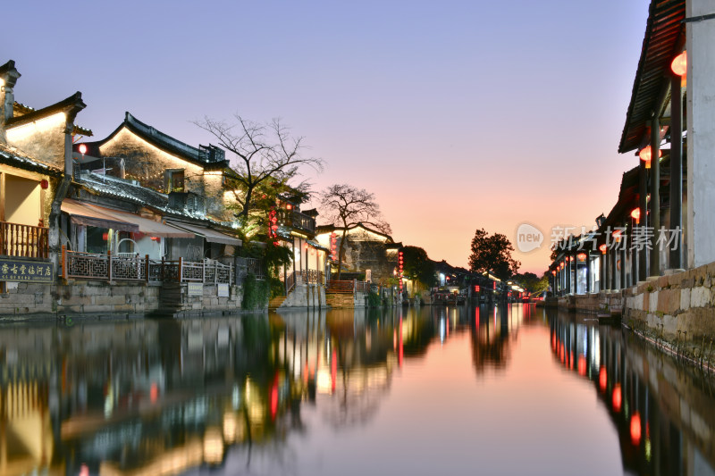 江南水乡西塘古镇景区夜景