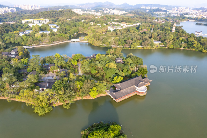 广东惠州西湖景区航拍摄影图