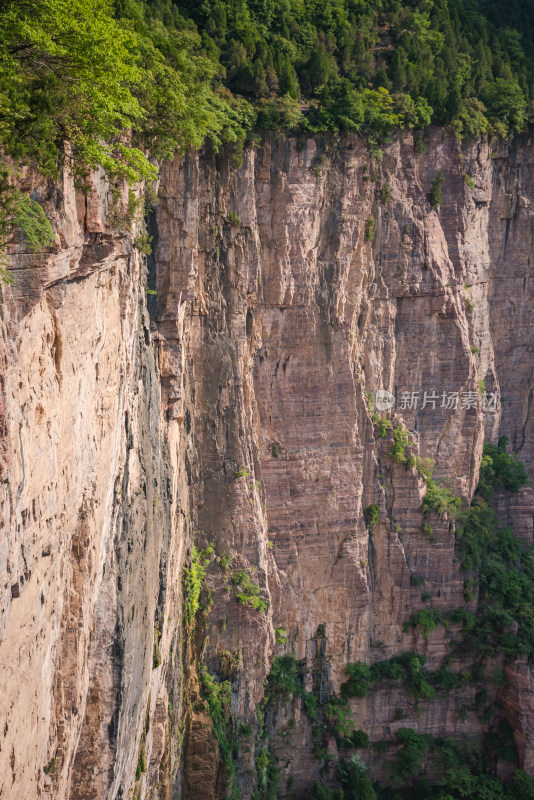 太行山山谷岩石悬崖自然风景