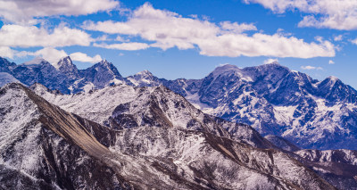 自然风光唯美雪山 