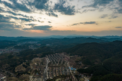 湖南怀化城市日落晚霞夕阳