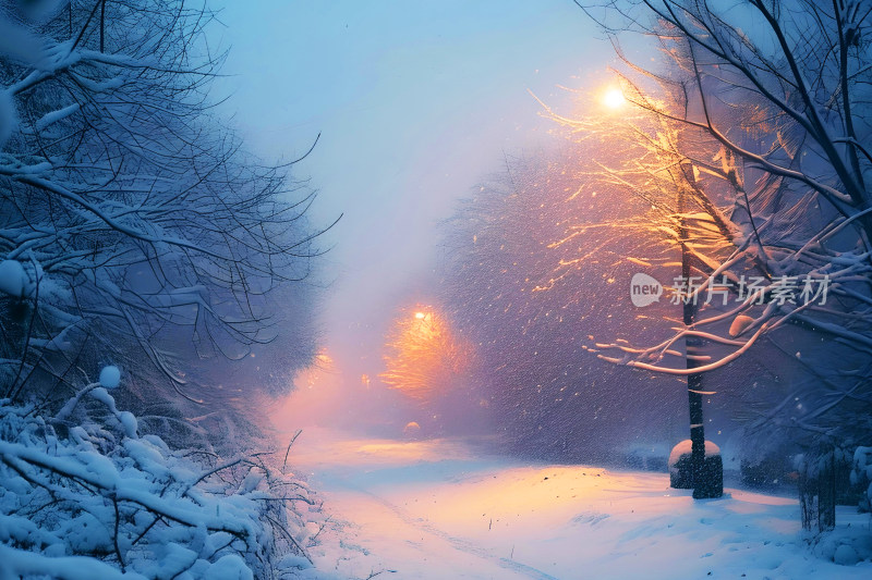 冬天风景大雪背景