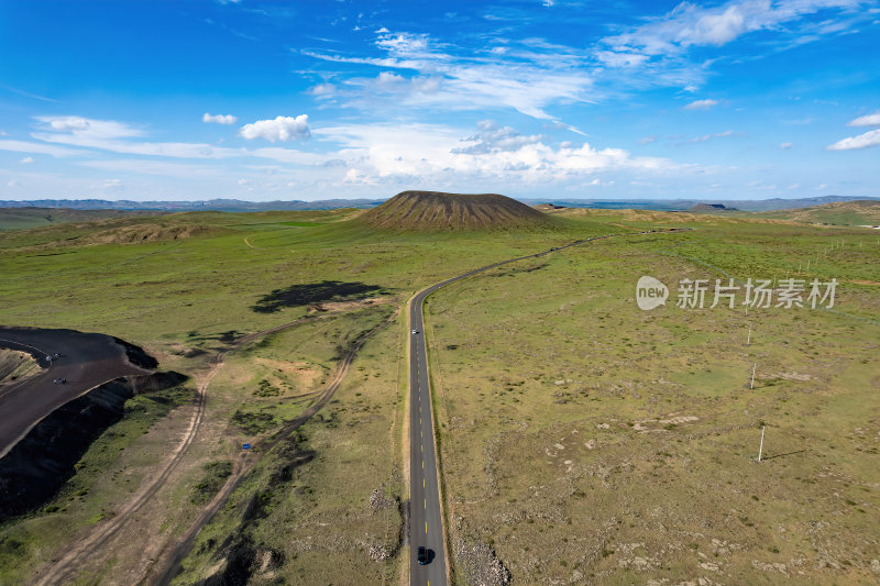 内蒙古乌兰布统乌兰哈达黑色火山群航拍