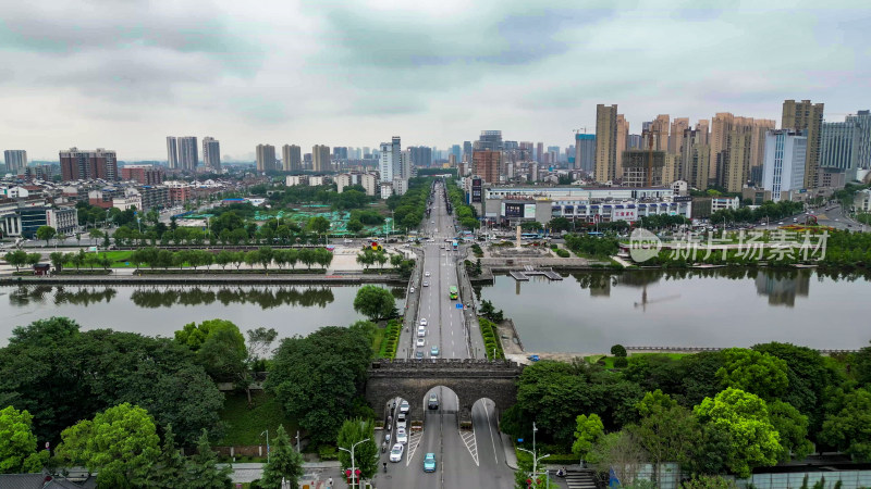 湖北荆州古城4A景区航拍