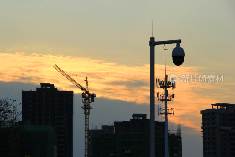 建筑工地 塔吊 高空作业 起重机