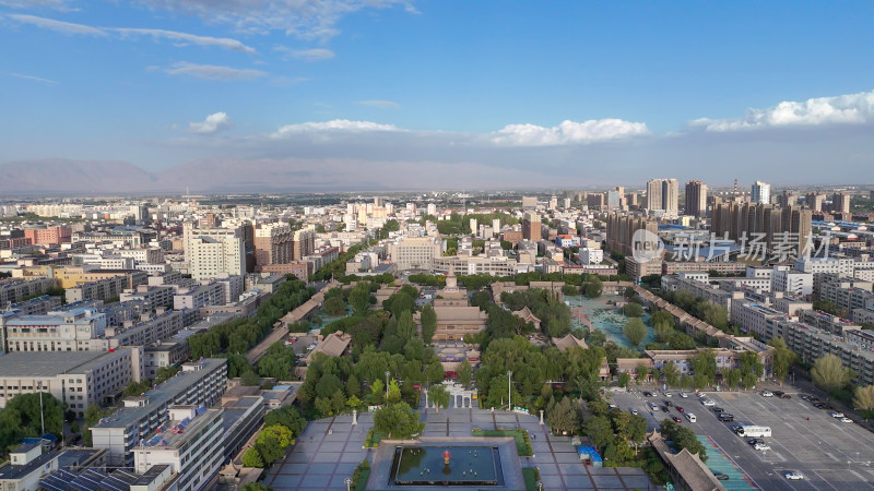 甘肃张掖大佛寺4A景区航拍摄影图