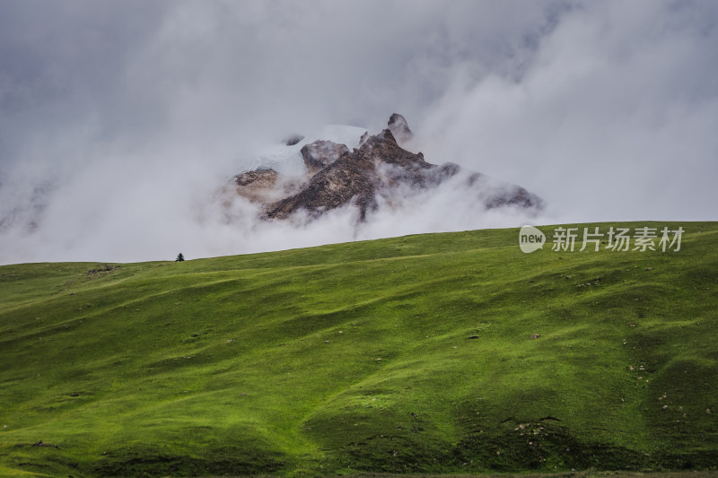 云雾缭绕的高山草原